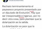 Morales"el proyecto de dolarizaciòn de Cacace es payasesco e irresponsable"