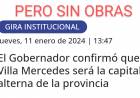 La Capital Alterna sin ninguna obra para 2024.Una payasada serán las visitas para la nada misma