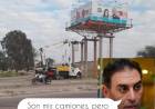El vandalismo de Hissa contra él PJ..Estupidez política que le puede costar caro .Grúas que deberían cambiar luces, para romper carteles del PJ.