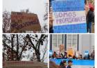Con un corralito Policial pocas veces visto sobre Poggi, los docentes que le dan clases a los chicos que desfilaban, reclamaron por su pobreza salarial 