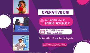 BARRIO REPÚBLICA: trámites de DNI gratuitos 
