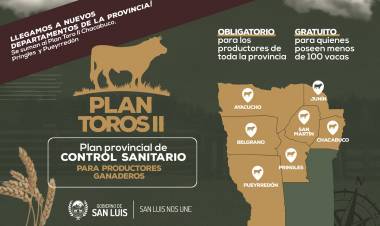 Plan Toros: llega a Chacabuco, Pringles y Pueyrredón