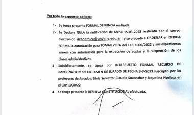UNVIME:Marcelo Sosa destapa acomodos e impugna su rechazo a ser Profesor. El descrédito de querer lo peor por Rivarola 