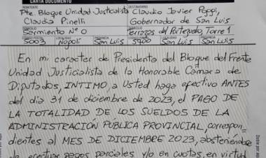 El Bloque PJ denunciará a Poggi , sino paga los sueldos completos .Fuerte intimación con posibles consecuencias judiciales .Un decreto garantiza que los fondos están.