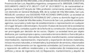 Bridger Gate : se conoció la empresa sospechada de contratar servicios a nombre de su hijo .AXIOM SAS.Poggi ante la coyuntura de denunciar a su propio Ministro 