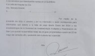 Desde el 20 no habrá cirugías por falta de pago a los anestesistas.Desde el Gobierno dicen que hay falta de empatía y traerían Venezolanos o Cubanos para trabajar ante la amenaza de los corporativos de siempre 