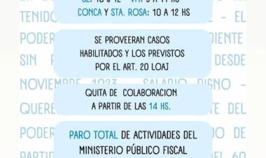 Se agrava la crisis judicial.Paro total en las Fiscalías y Defensorías Públicas.La quita de colaboración sigue , solo proveen habilitados.