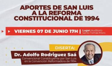 Una ex Funcionaria de Alberto, le organiza a Adolfo una charla sobre la Reforma Constitucional de 1994