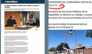 La Punta insólito : denuncian que Ayala pone luces que ya cambió Olivero? O se roban la plata? Hoy rechazarían un negociado en el Concejo de un alquiler trucho de 6 palos de un camión.