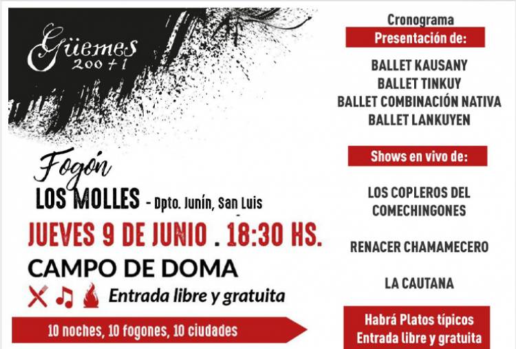 En Los Molles le rendirán honores a Martín Güemes