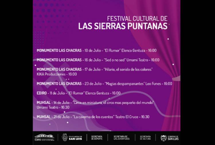 Comenzó el Festival Cultural de las Sierras Puntanas