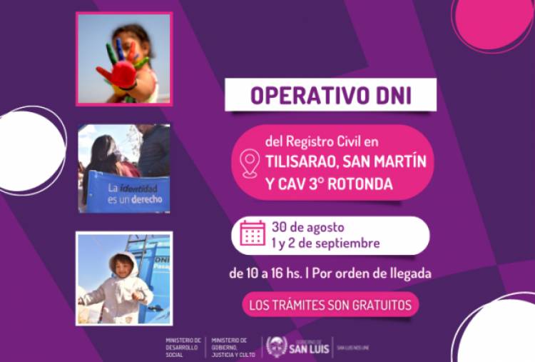 Operativo DNI en Tilisarao y San Martín