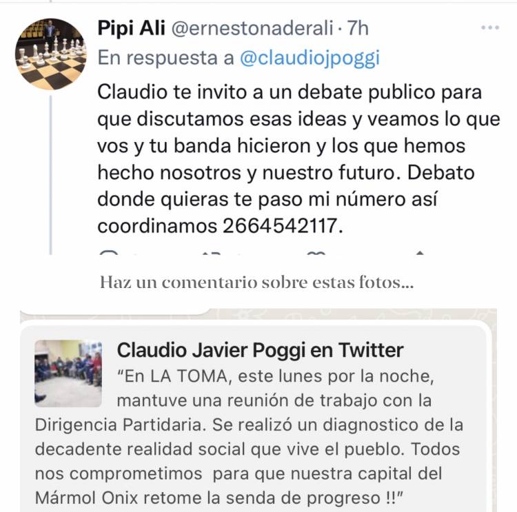 Pipí ALI  invitó a Poggi a debatir sobre La Toma y se achicó .No tiene forma de bancar que le digan las verdades que no quiere escuchar .