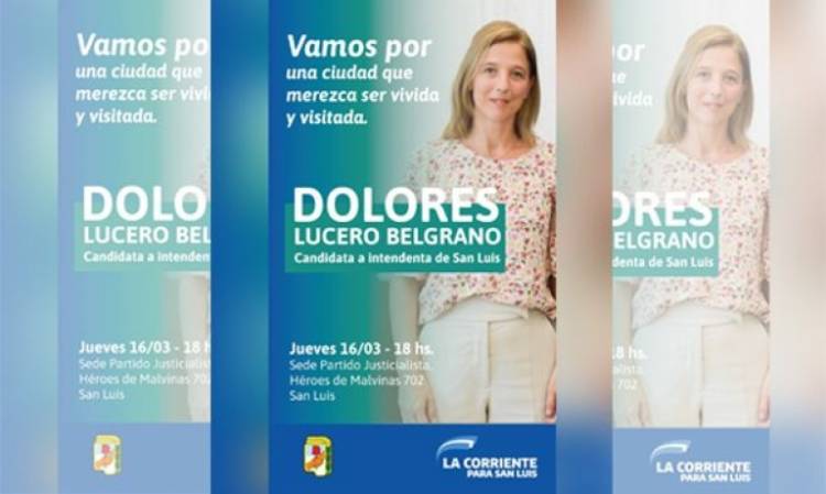 DOLORES LUCERO BELGRANO VA POR LA INTENDENCIA DE SAN LUIS