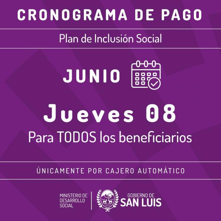 Este jueves cobrarán los beneficiarios de Inclusión