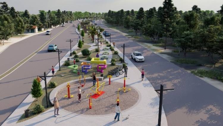 El Parque Corredor Vial  llenará de vida la Av. Eva Perón