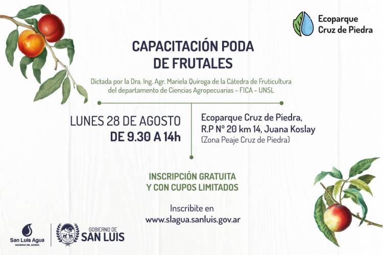 Dictarán una capacitación en poda de frutales