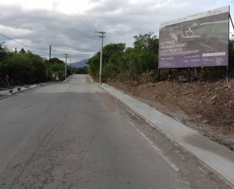 CARPINTERÍA: terminó la pavimentación hacia Cerro de Oro