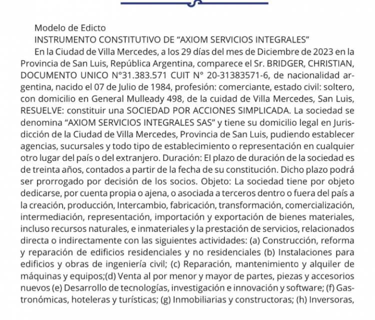 Bridger Gate : se conoció la empresa sospechada de contratar servicios a nombre de su hijo .AXIOM SAS.Poggi ante la coyuntura de denunciar a su propio Ministro 