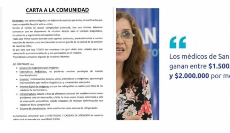 Spagnuolo y el cinismo .Los médicos cobran lo que les dejó el Gobierno anterior y lo dice como si fuera logro de ella.El caos del Carrillo, dicho por sus empleados.