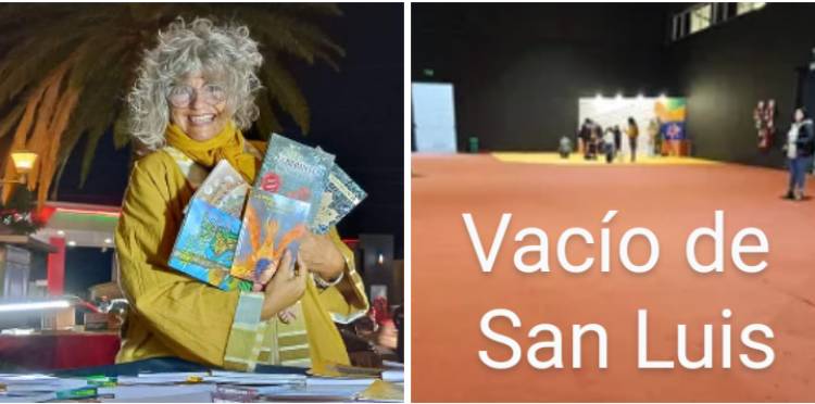 Fuerte crítica de la Escritora Merlina INE Lanfranchi, a la ausencia de San Luis en la Feria del Libro.Desacreditan la cultura .Foto del vacío 
