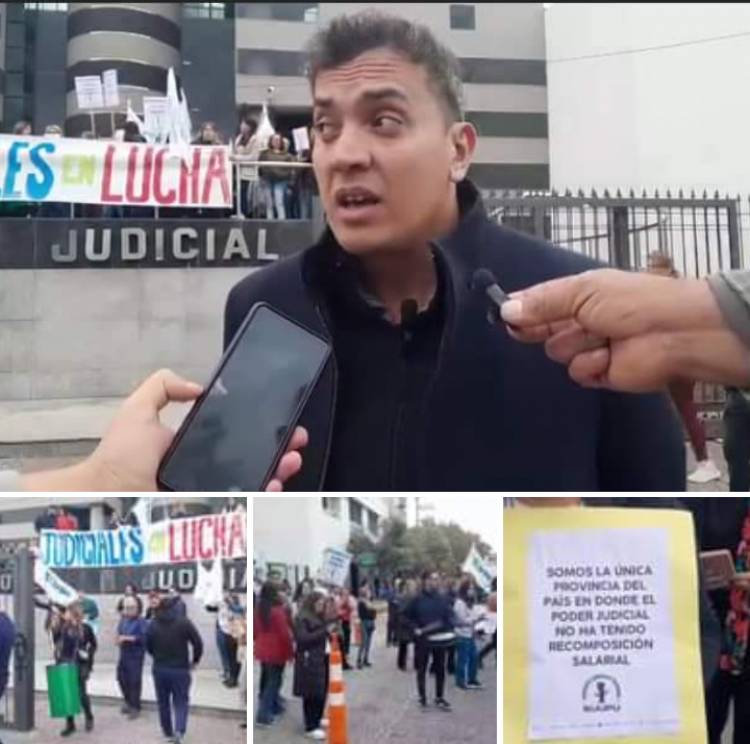 Fuerte protesta de los Judiciales ante la falta de recomposición judicial .Hubo una plegada indirecta de los Funcionarios Judiciales .