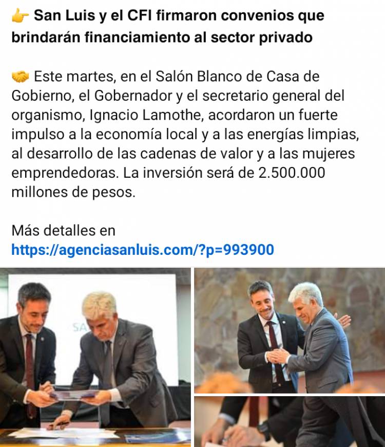 Bárbaro Poggi :8800 millones paga San Luis al CFI , para que presten 2500 millones  .Es ridículo. Son 3500 vacas más a  producir, para que se visualize de que se trata .