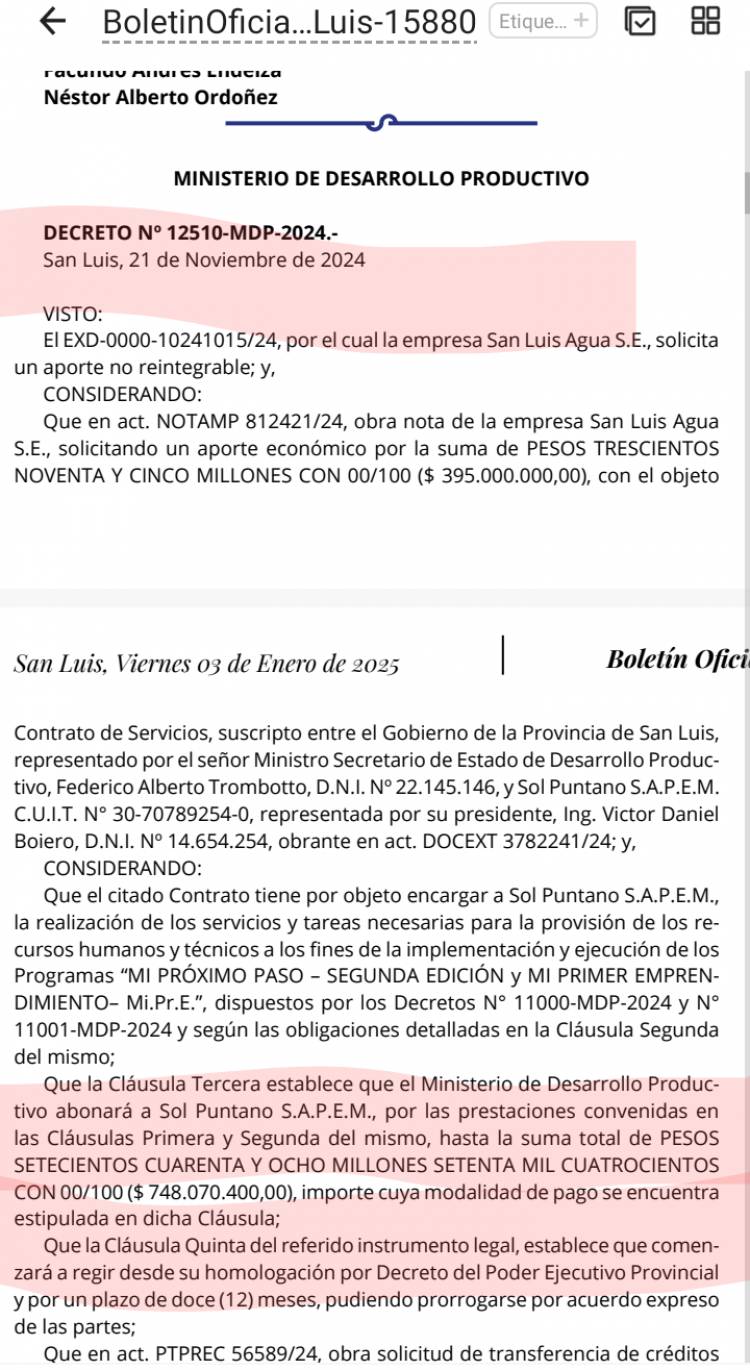 Trombotto se hizo transferir de Poggi hasta 748 millones ,a Sol Puntano para no tener control  sobre subsidios políticos . Corrupción total.