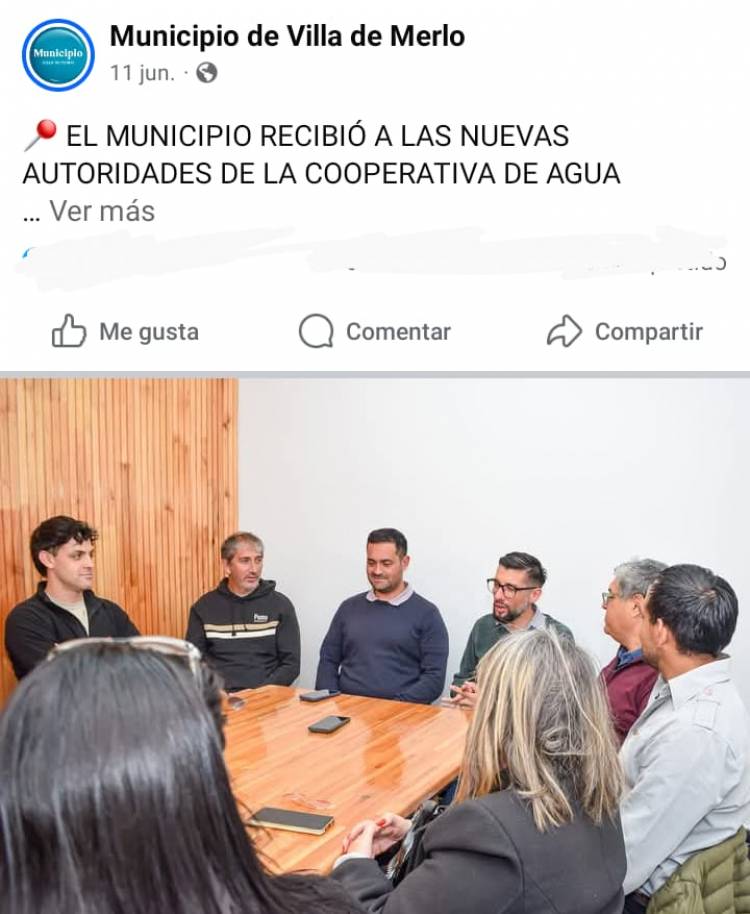 Enojos en él Municipio de Merlo con él Gobierno por la Cooperativa de Agua .El llamado a una Asamblea , los deja mal parados con lo actuado.