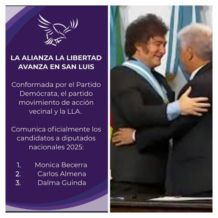 Él poggismo se quedó con la Lista de Milei y su paso a LLA es un trámite .Becerra, Almena y Guinda son del oficialismo .Milei suma un Gobernador 